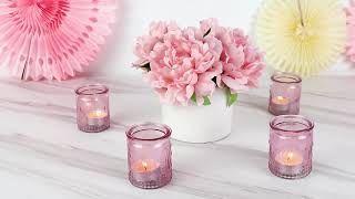 Vintage Pink Glass Tea Light Holder (Set of 4) | Kate Aspen - 27090PK screenshot 5