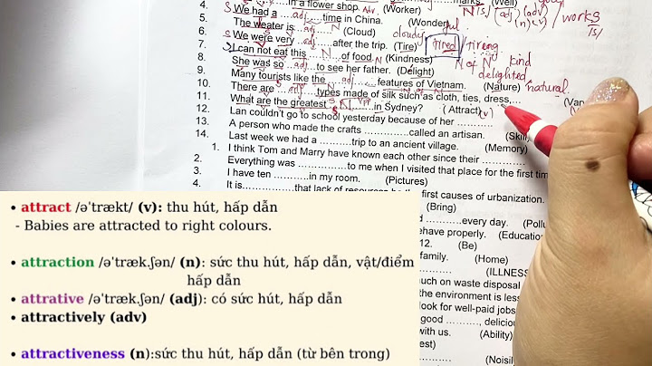 Bài tập từ loại tiếng anh lớp 8 năm 2024