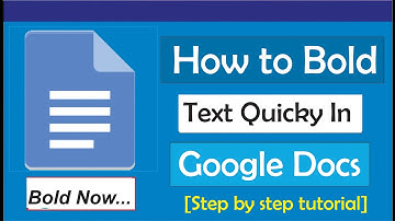 How To Bold Text In Google Docs