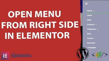 How to Open Menu from Right Side in Elementor Pro WordPress | Desktop | Mobile
