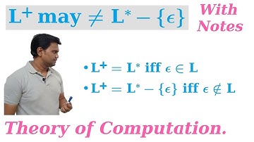 When L* = L+ | For a language When Kleene closure is equal to Positive closure | GATE. TOC. NET.