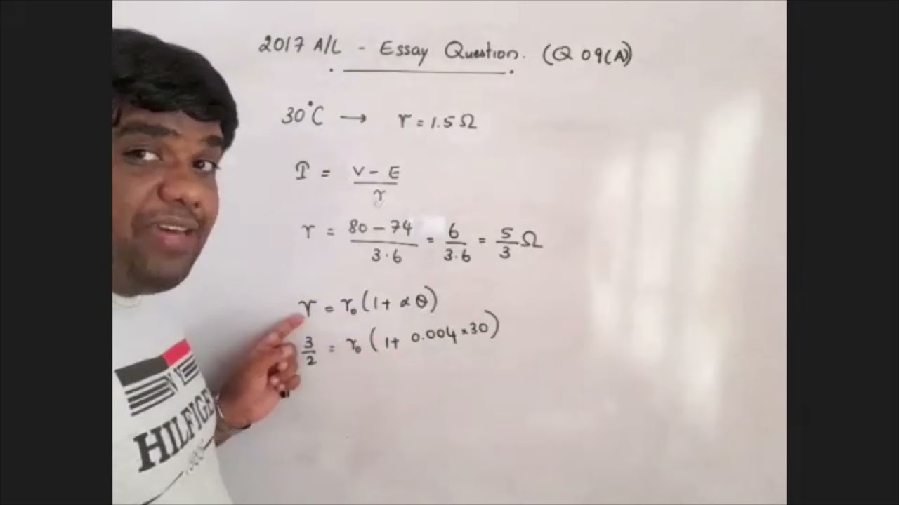 Essay | 2017 A/L | Ques 09 A | Electricity | Physics | Thapesan |