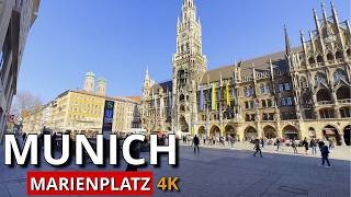 Munich Walking Tour 4K | Marienplatz | Munich’s Most Famous Square | No Talking