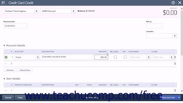 QuickBooks Online Plus 2015 Tutorial Entering Credit Card Credits Intuit Training