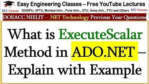 What is ExecuteScalar Method in ADO.NET – Explain with Example
