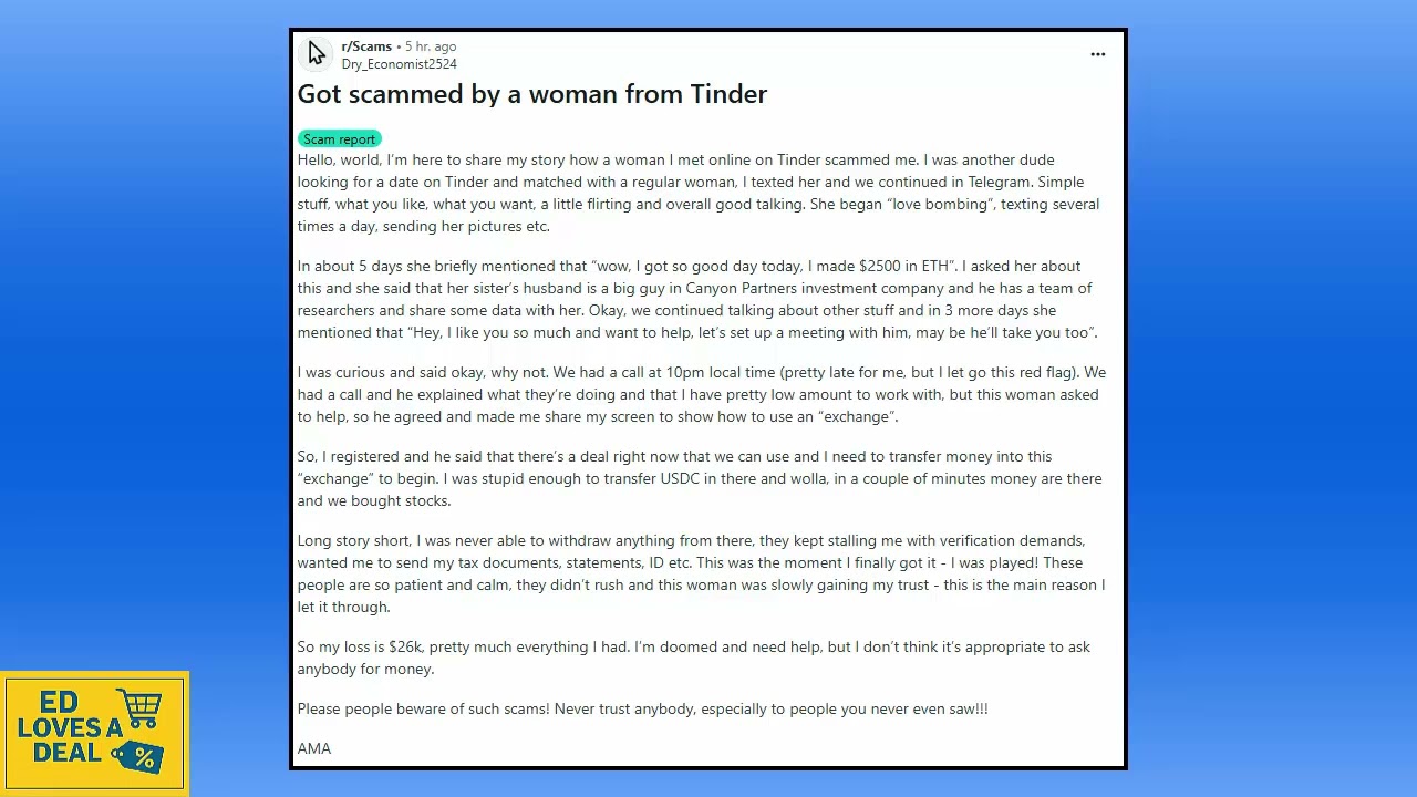 Scam Busters Episode 10 - Love Bombed and Crypto Burned: A Tinder Scam Survivor Speaks Out