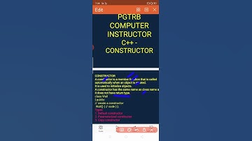 PG TRB Computer Instructor Constructor in C++.