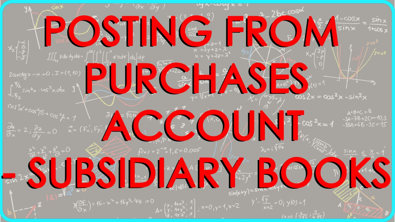 CA - CPT | Posting from Purchases Account - Subsidiary Books