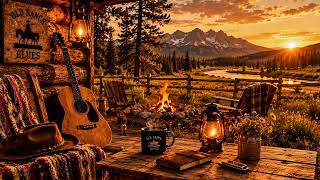 Mountain Retreat Blues | 2 Hours of Soulful Acoustic Guitar & Peaceful Firelight Ambience