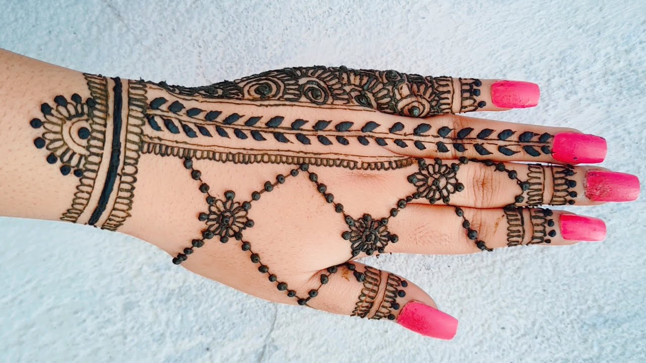 Very Easy Simple Beautiful Stylish backhand fronthand Mehndi Design ...
