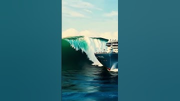 Unbelievable Close Call! Ship Escapes Giant Ocean Wave! #tidalwave #ship  #dangerouswaves