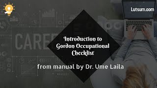 Introduction to Gordon Occupational Check List | Psychological Testing |