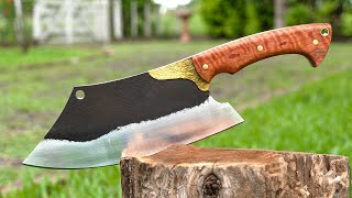 Making a Big Cleaver Knife from a Plow disc