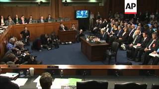 Senate Foreign Relations Committee Begins Confirmation Hearing Hillary, Kerry, Heckler