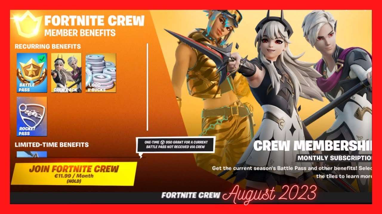 Grab the Fortnite Crew Pack, August, 2023 YouTube