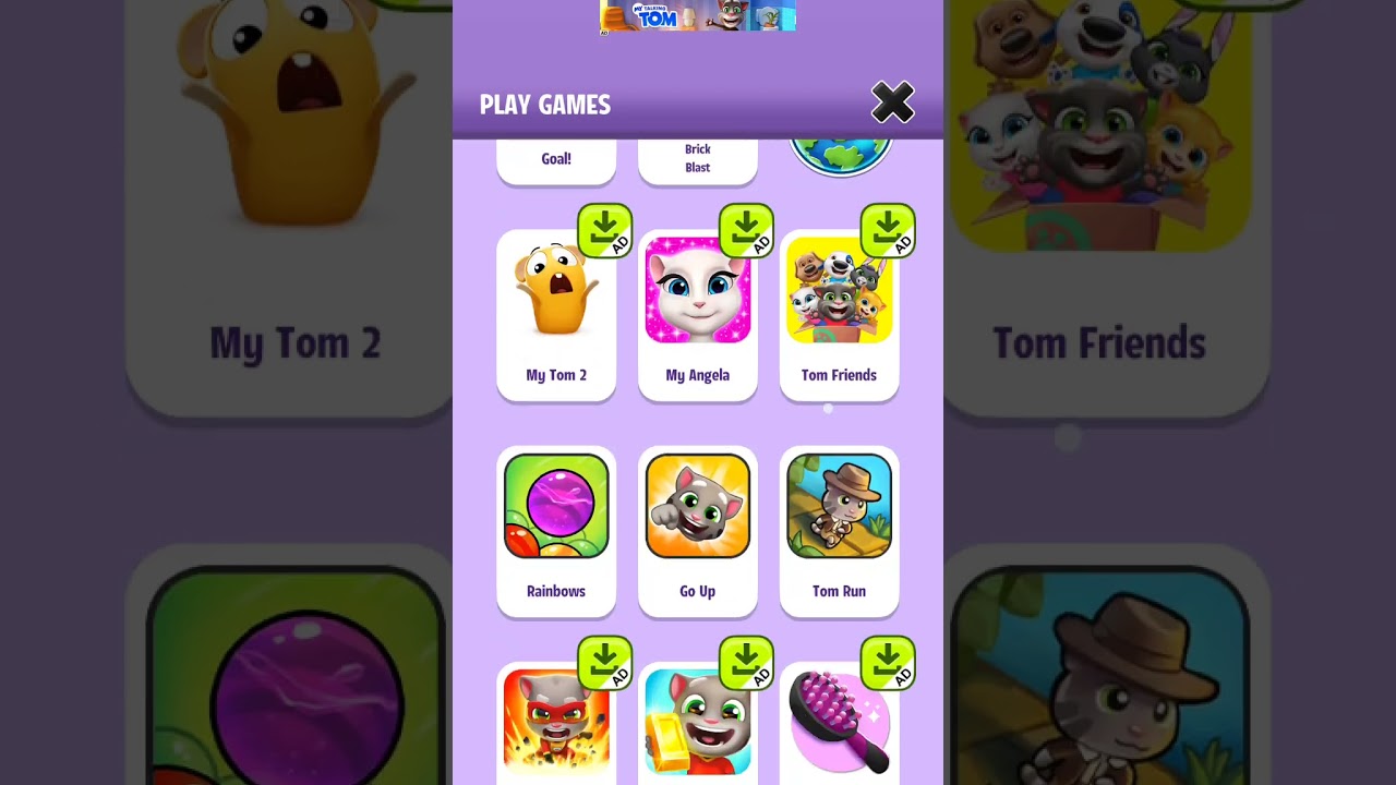 My talking tom Mini games - Go up and space piano 😂