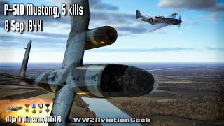 P51D Mustang downs 4 Ardo Ar 234 jet bombers | Bomber Intercept Mission | WW2 Air Combat Flight Sim