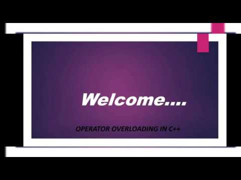 Operator overloading ppt c++ - YouTube
