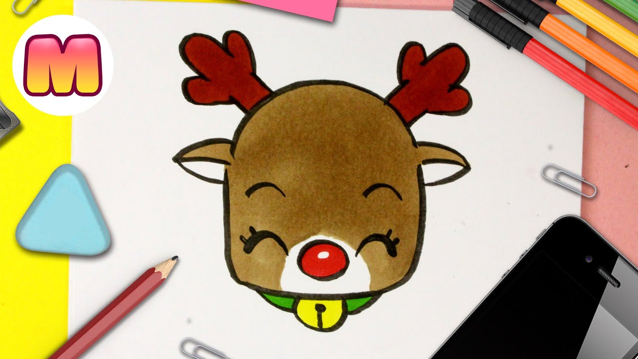 Como Dibujar Un Reno De Navidad Kawaii Dibujos De Navidad Faciles