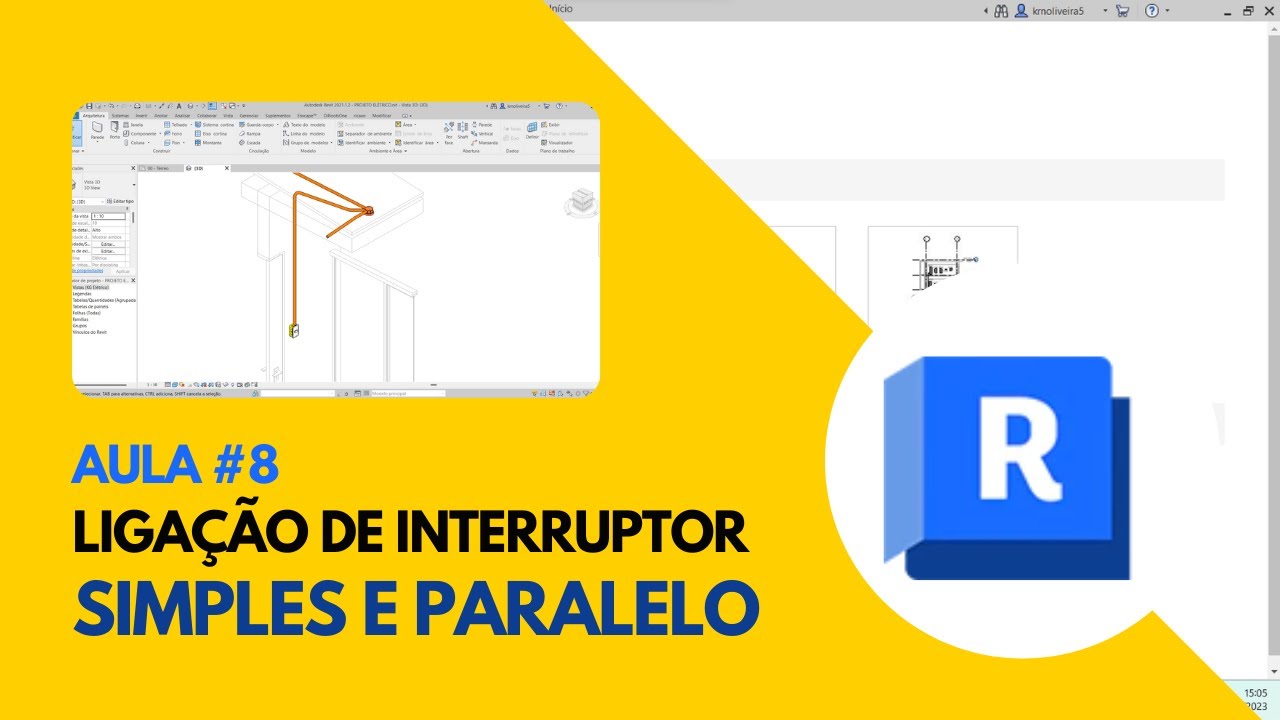 Projeto elétrico no Revit Mep #8 - Ligação de interruptor simples e paralelo