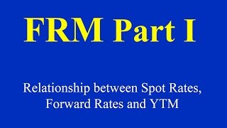 FRM Part I-Relationship between Spot Rates, Forward Rates and YTM