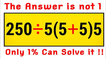 Can you solve this Tricky Math Question | The Answer is not 1 