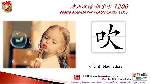 Origin of Chinese Characters - 1163 吹 blow - Learn Chinese with Flash Cards - trimmed