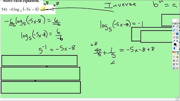 Logarithm Equations: Multi-Step Using Inverse Operation