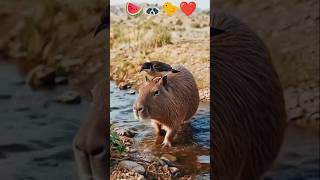👉 “Cute Capybara Crossing River &amp; Eating Watermelon 🍉🐹 | Relaxing Animal Video” #AnimalLovers #short