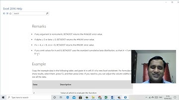 ANIRUDH CLASS B - BETADIST FUNC - MICROSOFT EXCEL 2016