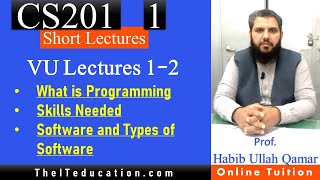 CS201 Short Lecture 1 | Handouts Lectures 1 and 2 | What is Programming, Types of Software