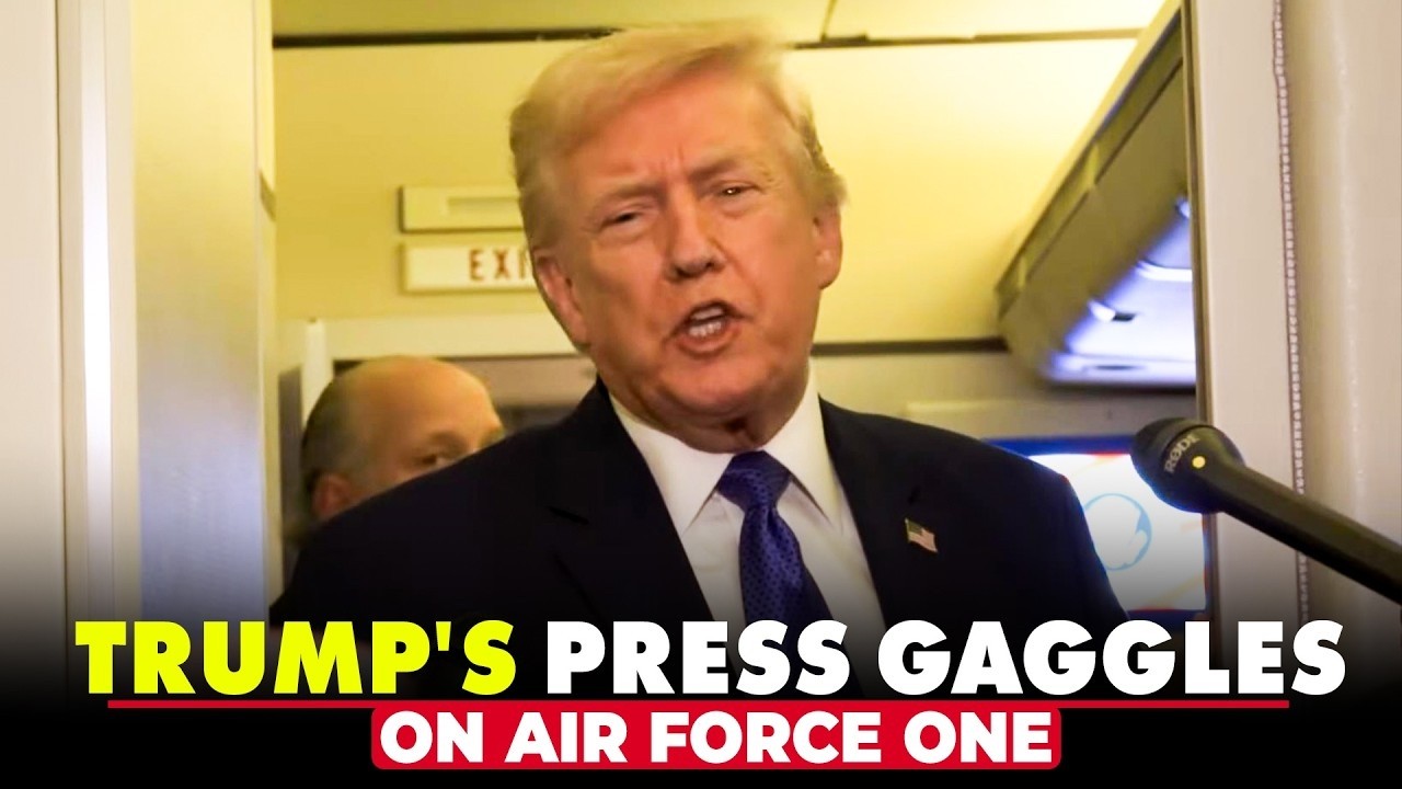 President Trump’s press gaggle on Air force one |Iran Talks | Russia | Nancy Guthrie | Epstein files