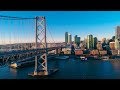 SAN FRANCISCO, CALIFORNIA in 4K: Dawn to dusk drone flight - beautiful aerial views of the city!