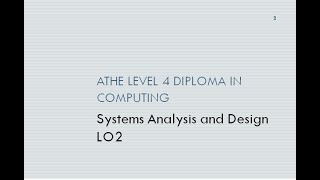 ATHE L4 Diploma in Computing - Systems Analysis and Design LO2