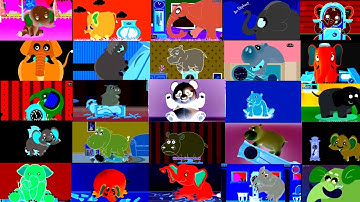 Hickory Dickory Dock | 16 olifanten, 8 nijlpaarden en een beer in kleuromkeringeffecten | Preview...