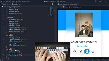ASMR Programming - Glassmorphism Card with Social Media UI Design - CSS and HTML - No Talking
