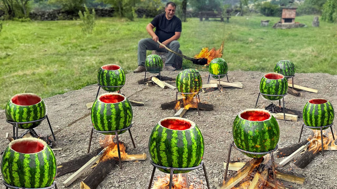 ⁣Taste Secrets Of Watermelon Valley! Meat Delicacy and Jam from Fresh Watermelons