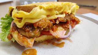 ОМЛЕТОБРОД. Монструозный бутерброд. Омлет + бутерброд. Идея для завтрака. Это можно есть