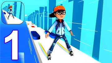 Roller Skating Run - Gameplay Part 1 All Levels 1-10 (Android, iOS)