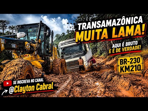 Summer rain causes chaos on the Trans-Amazonian Highway #mud #quagmire #trucks #trucks