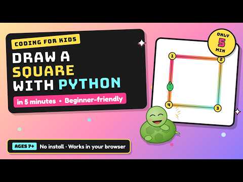 S1 C1: From Zero to Drawing a Square with Python in 5 Minutes (No Setup) #python #coding #ai #kids