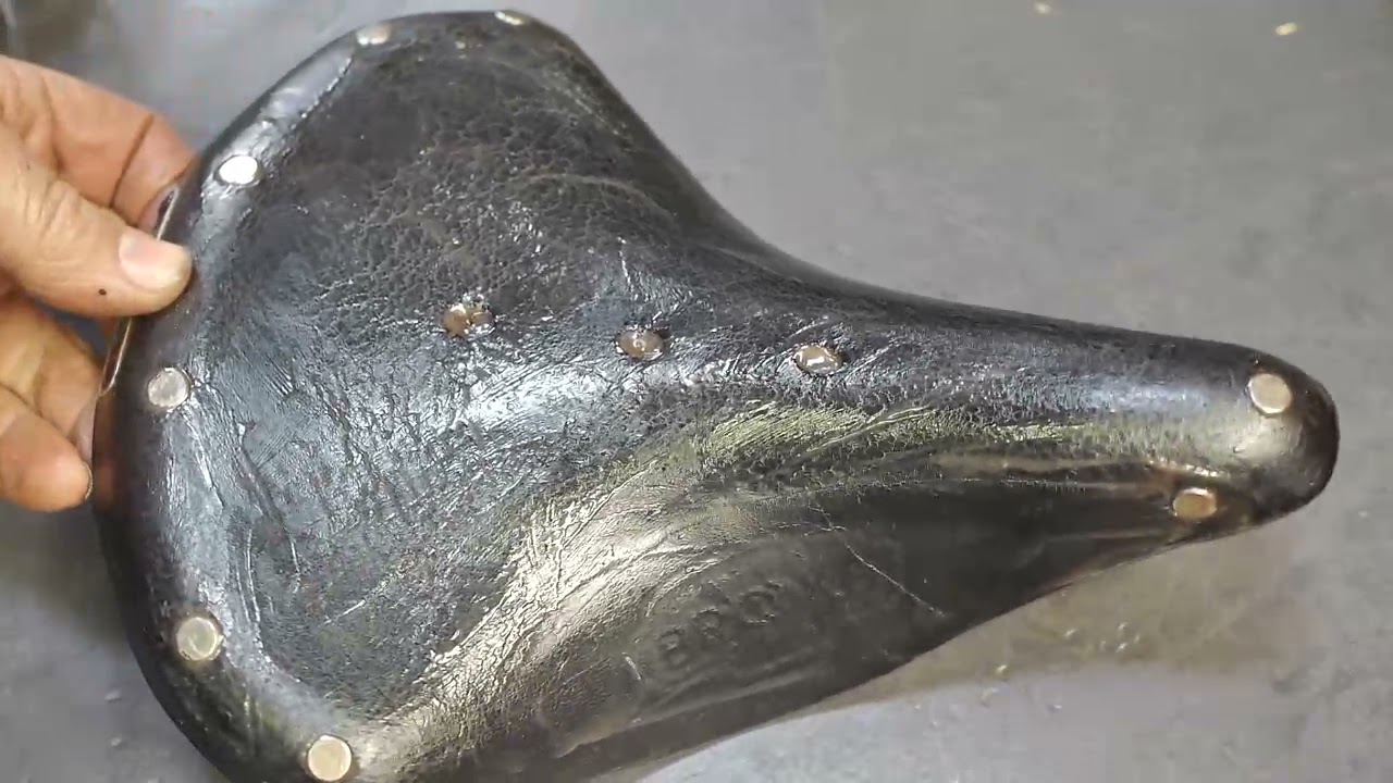 Fixing an old and dried out Brooks B66S leather saddle - YouTube