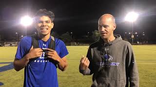 Marymount Men’s Soccer Postgame vs. York (9/28/22) - Leo Torres and Coach Kalin
