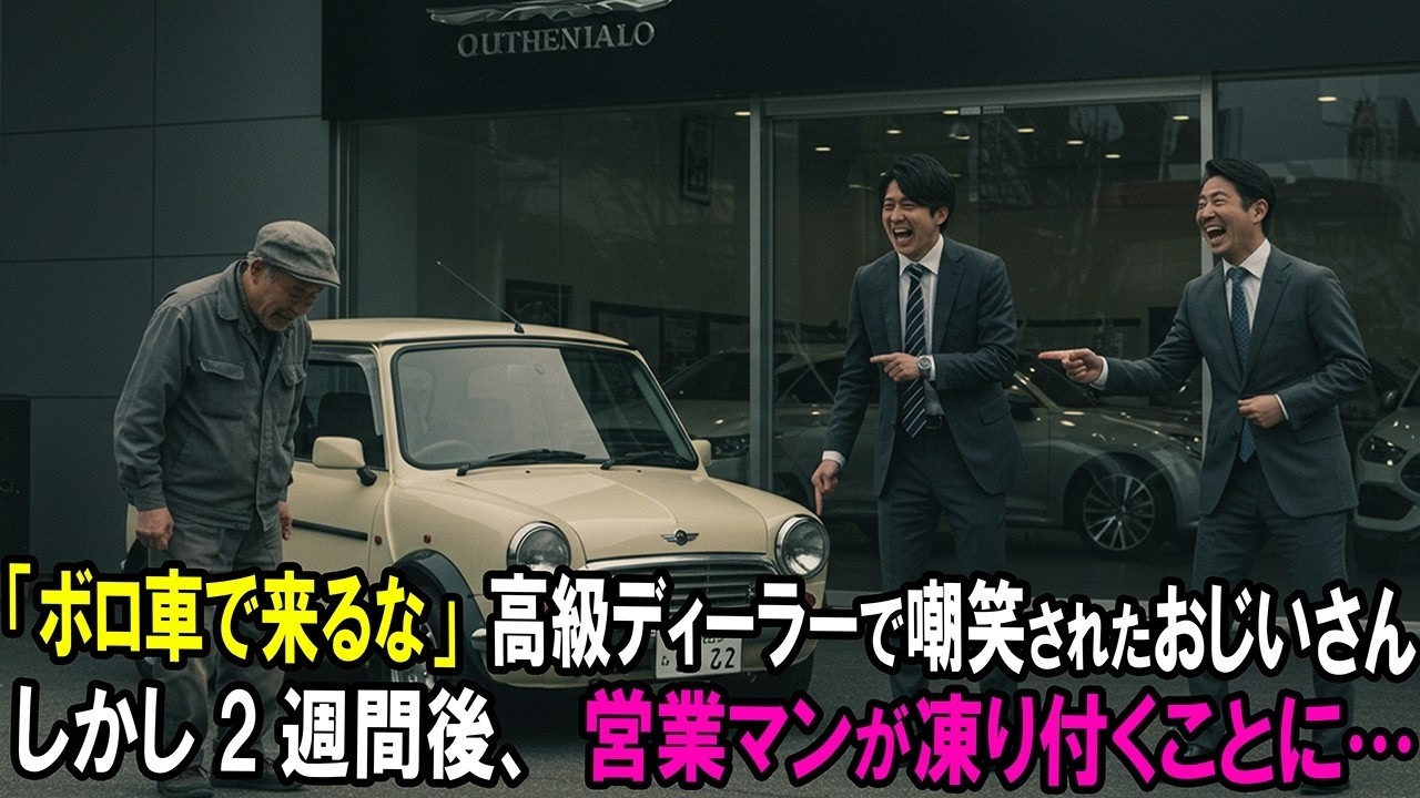 「ボロ車で来るな」高級ディーラーで嘲笑されたおじいさん、2週間後おじいさんの正体が分かり営業マンが凍り付いた