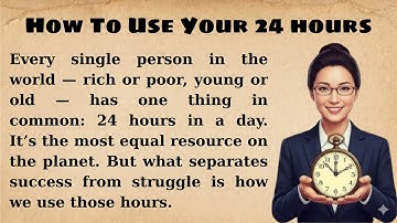 How To Use Your 24 hours || Graded Reader || Improve Your English Fluency