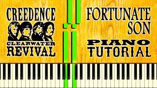 CCR - FORTUNATE SON - Piano Tutorial chords