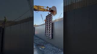 Retaining wall formwork removal! Watch the clean finish process #construction #DIY #build