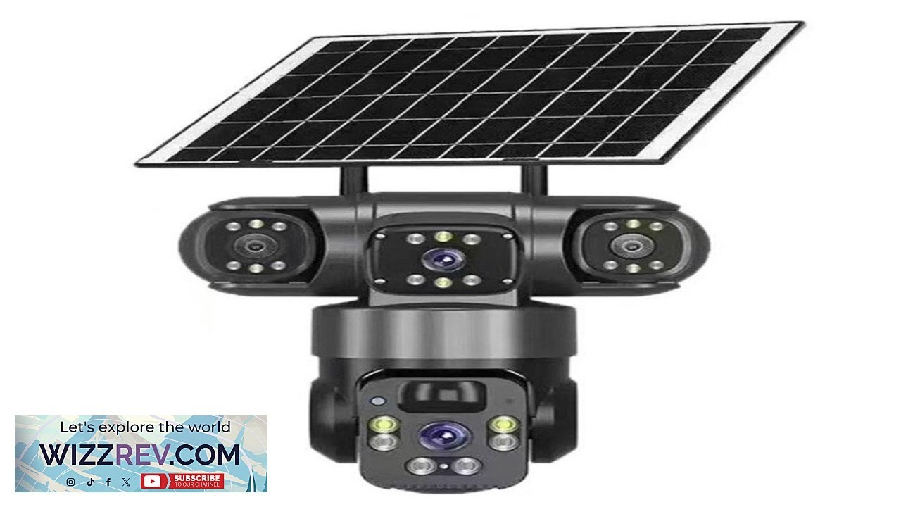 Guudgo V380 12MP Tri Lens Solar Powered PTZ Security Camera Wireless WiFi 4G PIR