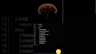 Python Turtle Graphics Art: Drawing a Recursive Tree 🌳🐍 #Shorts#ZenithPythonArt#shortvideo#viral