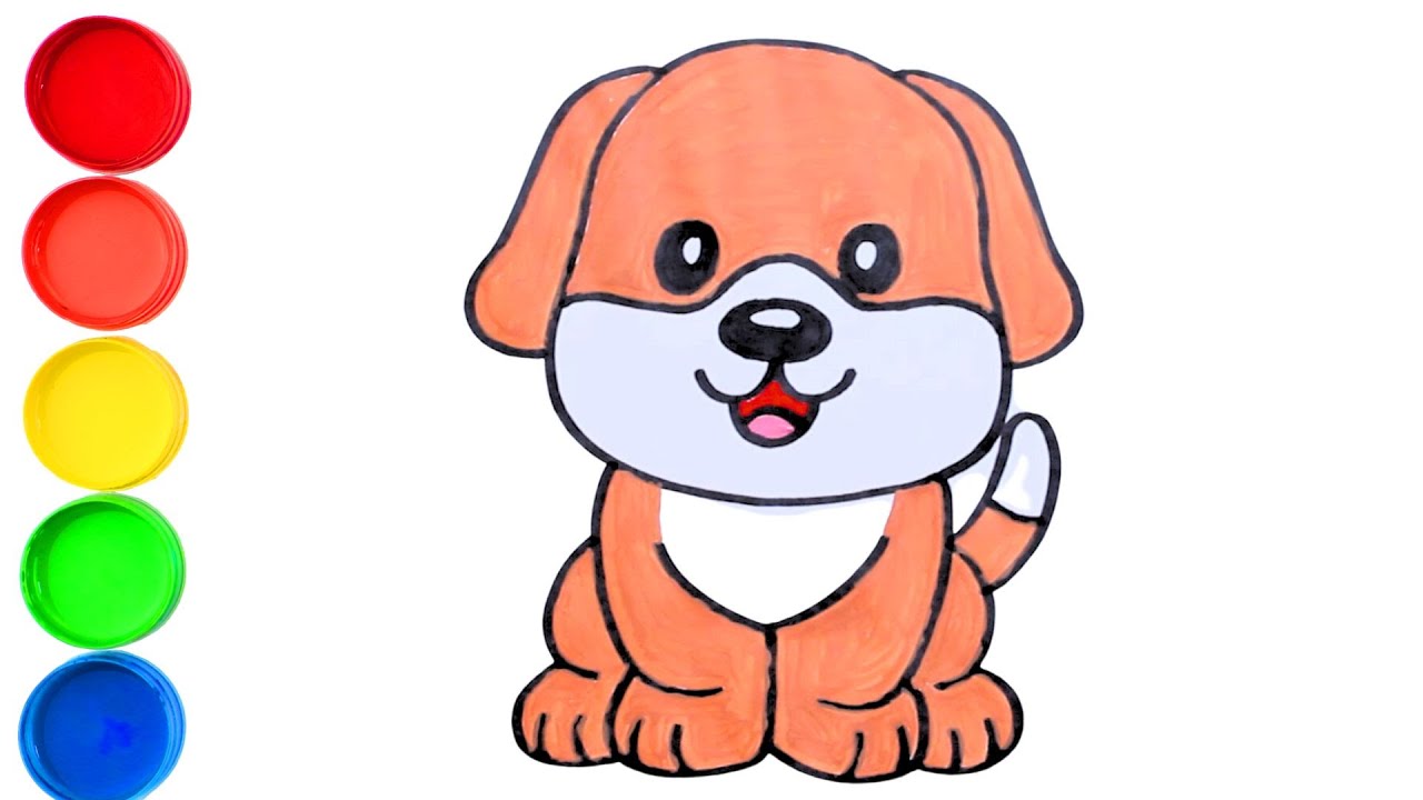 dessin CHIEN MIGNON - Comment dessiner un chien : facile, tuto